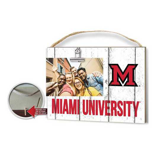 1001100328: Clip It Weathered Logo Photo Frame Miami of Ohio Redhawks