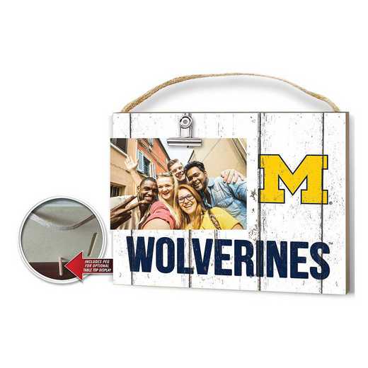 1001100330: Clip It Weathered Logo Photo Frame Michigan Wolverines