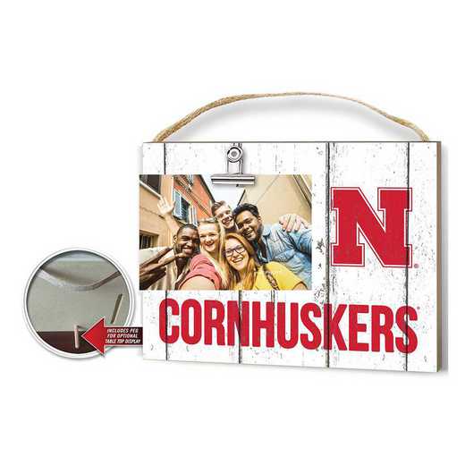 1001100354: Clip It Weathered Logo Photo Frame Nebraska Cornhuskers