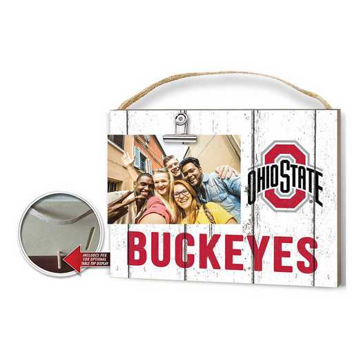 1001100387: Clip It Weathered Logo Photo Frame Ohio State Buckeyes