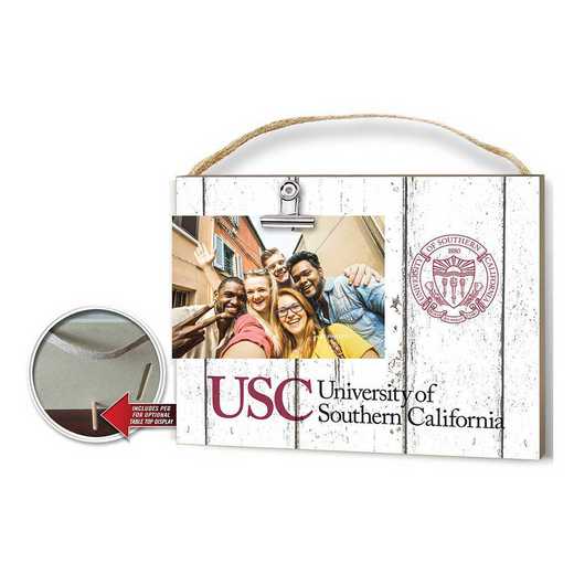 1001100443: Clip It Weathered Logo Photo Frame Southern California Trojans