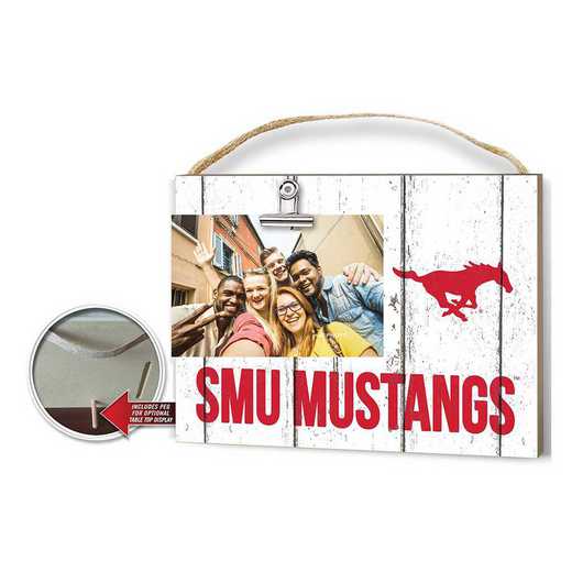 1001100447: Clip It Weathered Logo Photo Frame Southern Methodist Mustangs