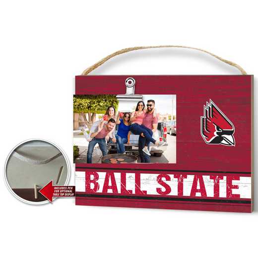 1001103118: Clip It Colored Logo Photo Frame Ball State Cardinals