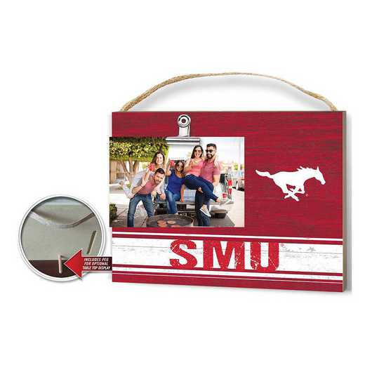 1001103447: Clip It Colored Logo Photo Frame Southern Methodist Mustangs