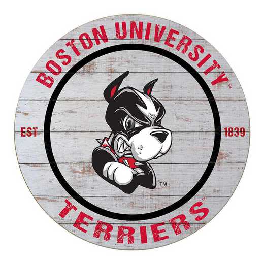1032100132: 20x20 Weathered Circle Boston University Terriers