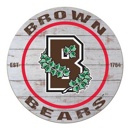 1032100142: 20x20 Weathered Circle Brown University Bears