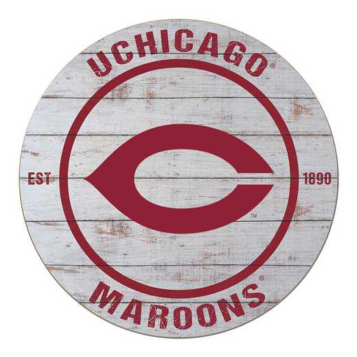 1032100168: 20x20 Weathered Circle University of Chicago Maroons