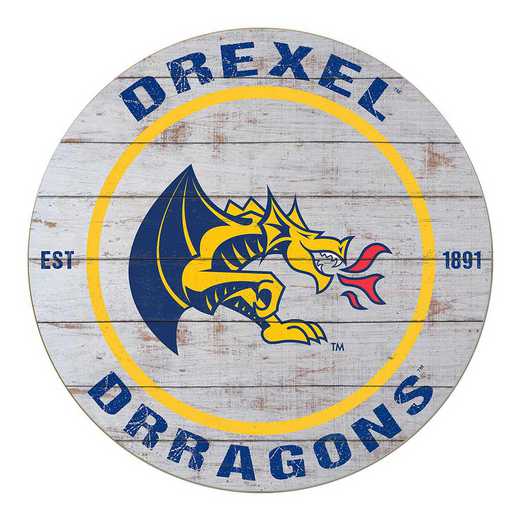 1032100207: 20x20 Weathered Circle Drexel Dragons