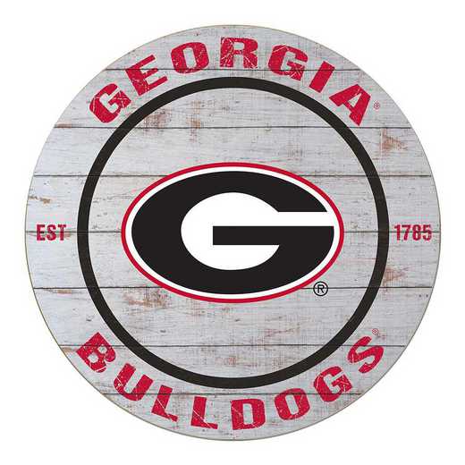 1032100237: 20x20 Weathered Circle Georgia Bulldogs
