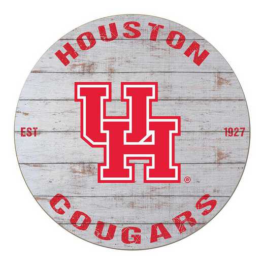 1032100258: 20x20 Weathered Circle Houston Cougars