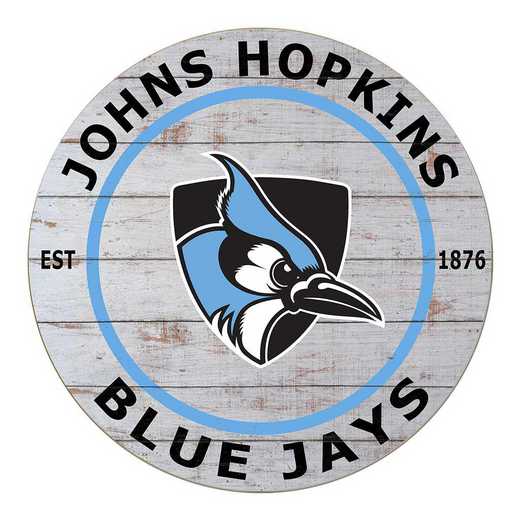 1032100277: 20x20 Weathered Circle Johns Hopkins Blue Jays