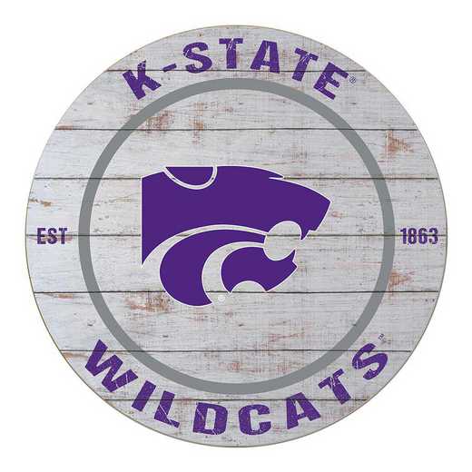 1032100280: 20x20 Weathered Circle Kansas State Wildcats