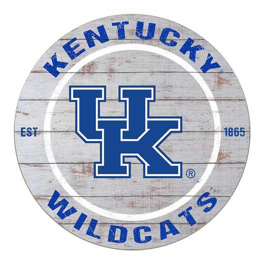 1032100285: 20x20 Weathered Circle Kentucky Wildcats