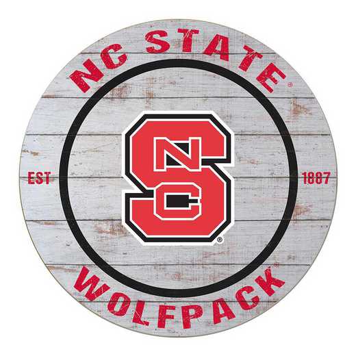 1032100372: 20x20 Weathered Circle North Carolina State Wolfpack