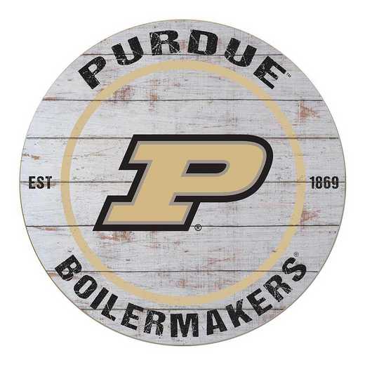 1032100406: 20x20 Weathered Circle Purdue Boilermakers