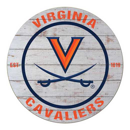 1032100498: 20x20 Weathered Circle Virginia Cavaliers