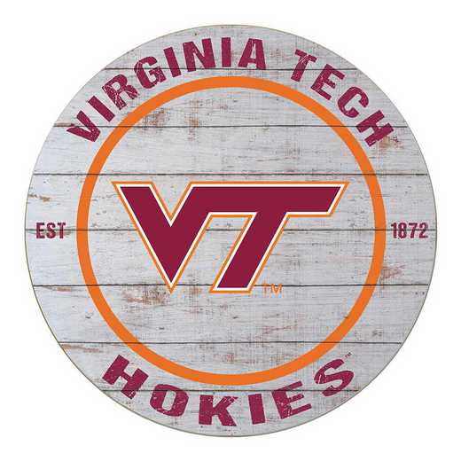 1032100501: 20x20 Weathered Circle Virginia Tech Hokies