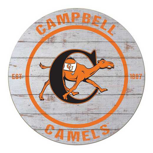 1032100765: 20x20 Weathered Circle Campbell University Fighting Camels