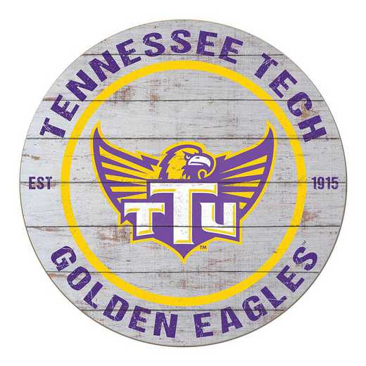 1032100796: 20x20 Weathered Circle Tennessee Tech Golden Eagles