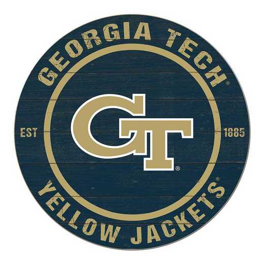 1032104239: 20x20 Colored Circle Georgia Tech Yellow Jackets
