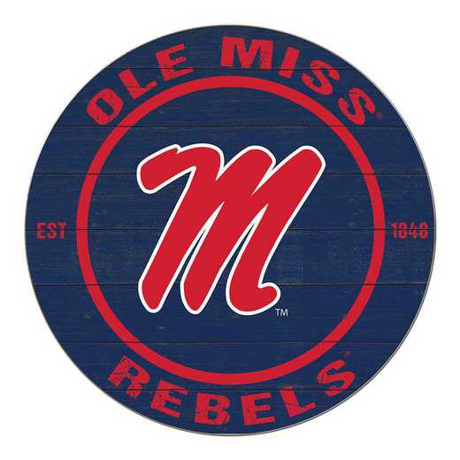 1032104336: 20x20 Colored Circle Mississippi Rebels