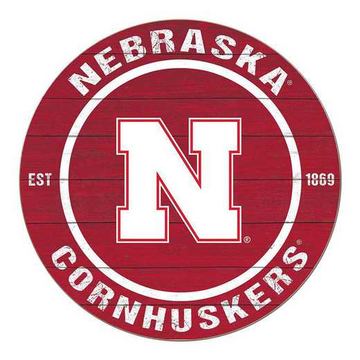 1032104354: 20x20 Colored Circle Nebraska Cornhuskers