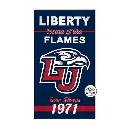1041102295: 11x20 Indoor Outdoor Sign Home of the Liberty Flames