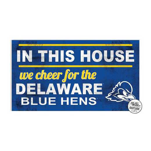 1041103197: 20x11 Indoor Outdoor Sign In This House Delaware Fightin Blue Hens