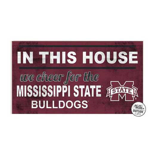 1041103337: 20x11 Indoor Outdoor Sign In This House Mississippi State Bulldogs