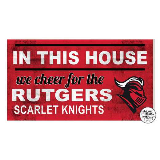 1041103415: 20x11 Indoor Outdoor Sign In This House Rutgers Scarlet Knights