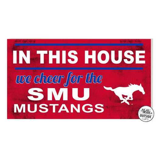 1041103447: 20x11 Indoor Outdoor Sign In This House Southern Methodist Mustangs