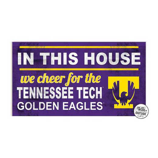 1041103796: 20x11 Indoor Outdoor Sign In This House Tennessee Tech Golden Eagles