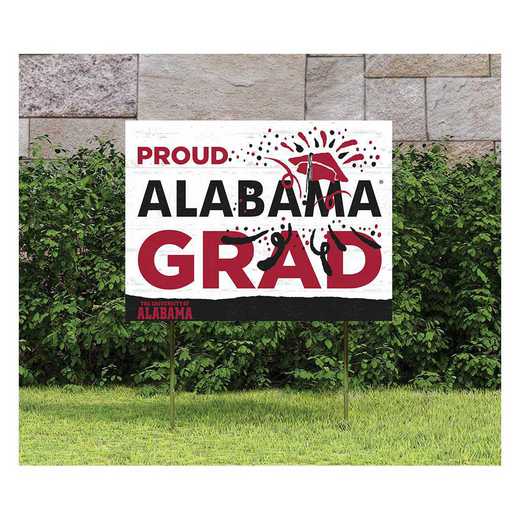 1048117104: 18x24 Lawn Sign Proud Grad With Logo Alabama Crimson Tide