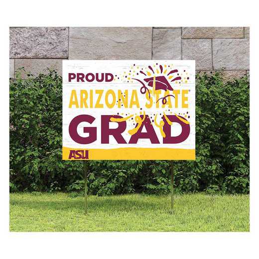 1048117110: 18x24 Lawn Sign Proud Grad With Logo Arizona State Sun Devils