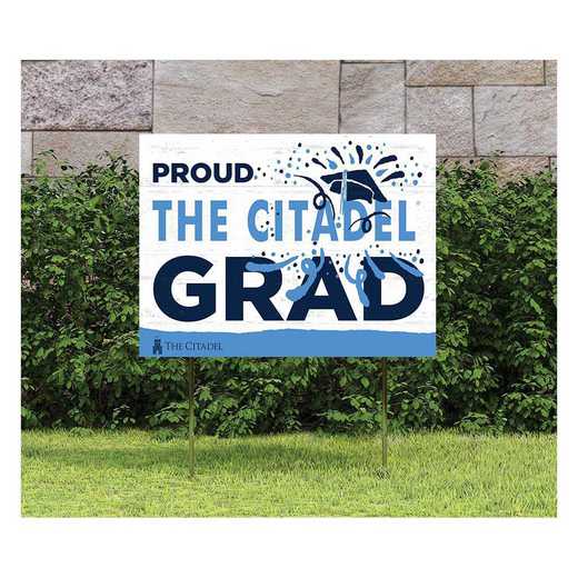 1048117171: 18x24 Lawn Sign Proud Grad With Logo Citadel Bulldogs