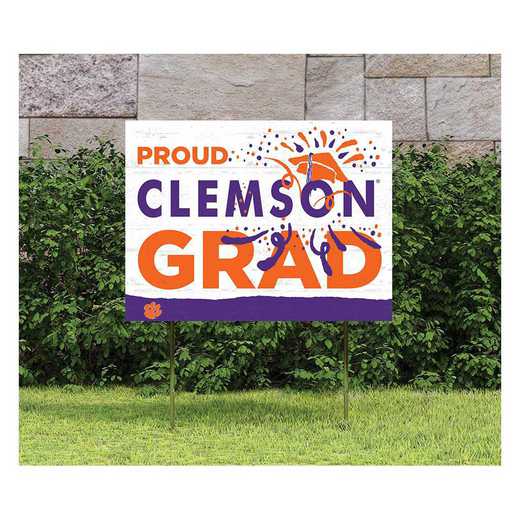 1048117174: 18x24 Lawn Sign Proud Grad With Logo Clemson
