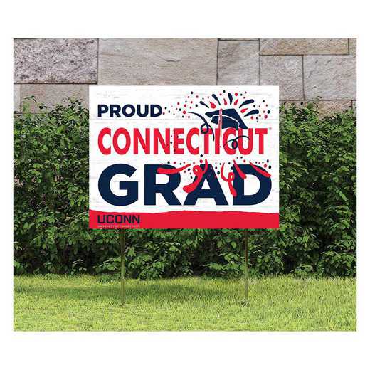 1048117190: 18x24 Lawn Sign Proud Grad With Logo Connecticut Huskies