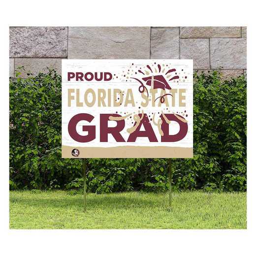 1048117227: 18x24 Lawn Sign Proud Grad With Logo Florida State Seminoles