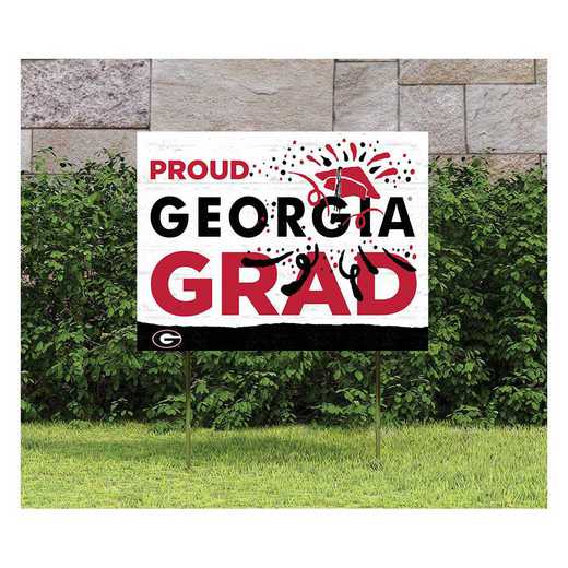 1048117237: 18x24 Lawn Sign Proud Grad With Logo Georgia Bulldogs