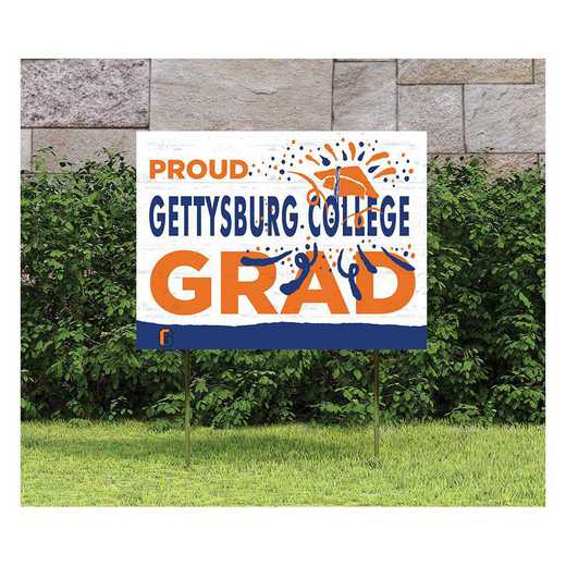 1048117240: 18x24 Lawn Sign Proud Grad With Logo Gettysburg College Bullets