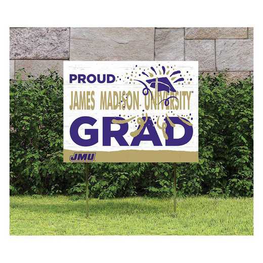 1048117276: 18x24 Lawn Sign Proud Grad With Logo James Madison Dukes