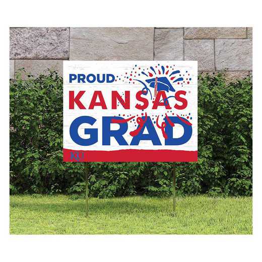 1048117279: 18x24 Lawn Sign Proud Grad With Logo Kansas Jayhawks
