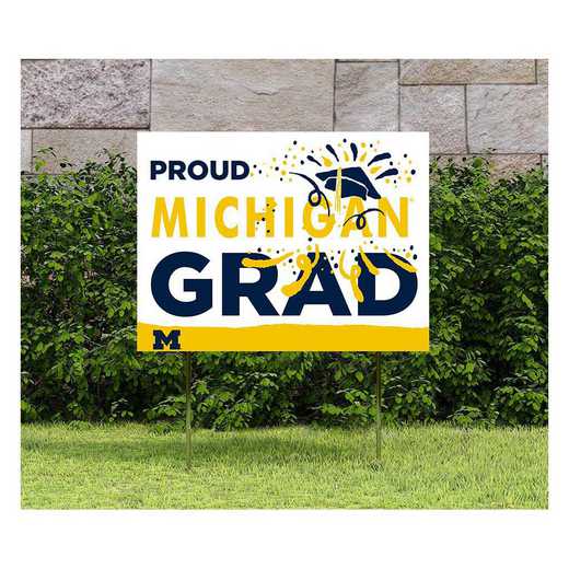 1048117330: 18x24 Lawn Sign Proud Grad With Logo Michigan Wolverines