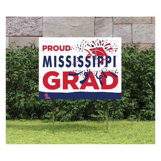 1048117336: 18x24 Lawn Sign Proud Grad With Logo Mississippi Rebels