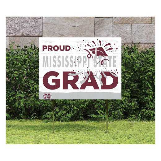 1048117337: 18x24 Lawn Sign Proud Grad With Logo Mississippi State Bulldogs