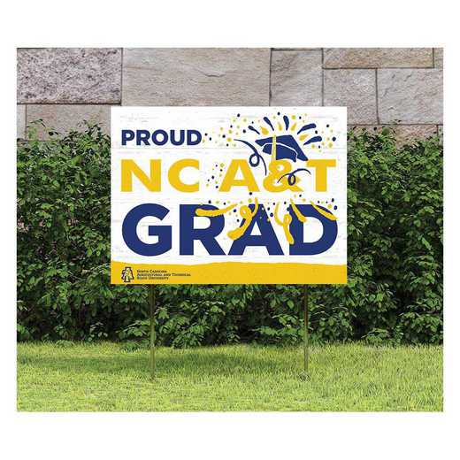 1048117370: 18x24 Lawn Sign Proud Grad With Logo North Carolina A&T Aggies