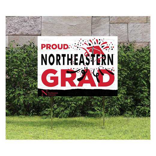 1048117379: 18x24 Lawn Sign Proud Grad With Logo Northeastern Huskies
