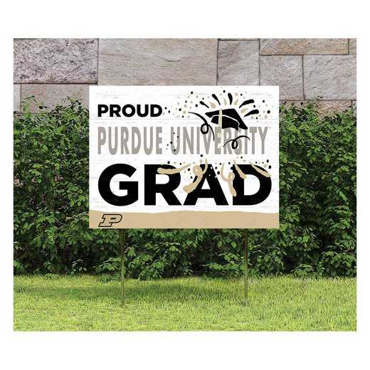 1048117406: 18x24 Lawn Sign Proud Grad With Logo Purdue Boilermakers