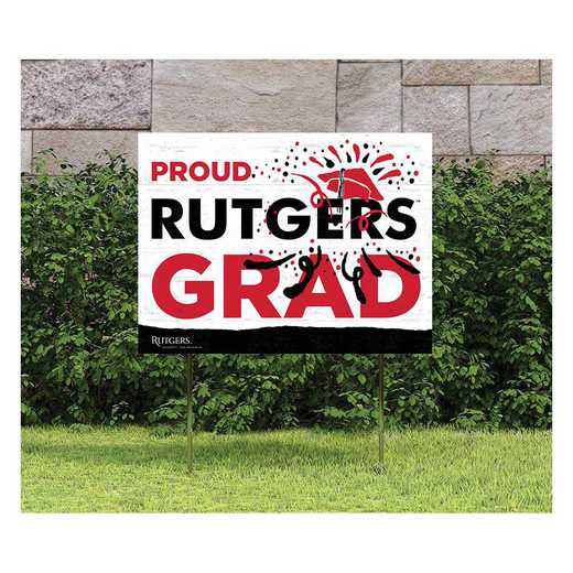 1048117415: 18x24 Lawn Sign Proud Grad With Logo Rutgers Scarlet Knights