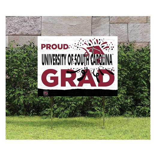 1048117437: 18x24 Lawn Sign Proud Grad With Logo South Carolina Gamecocks
